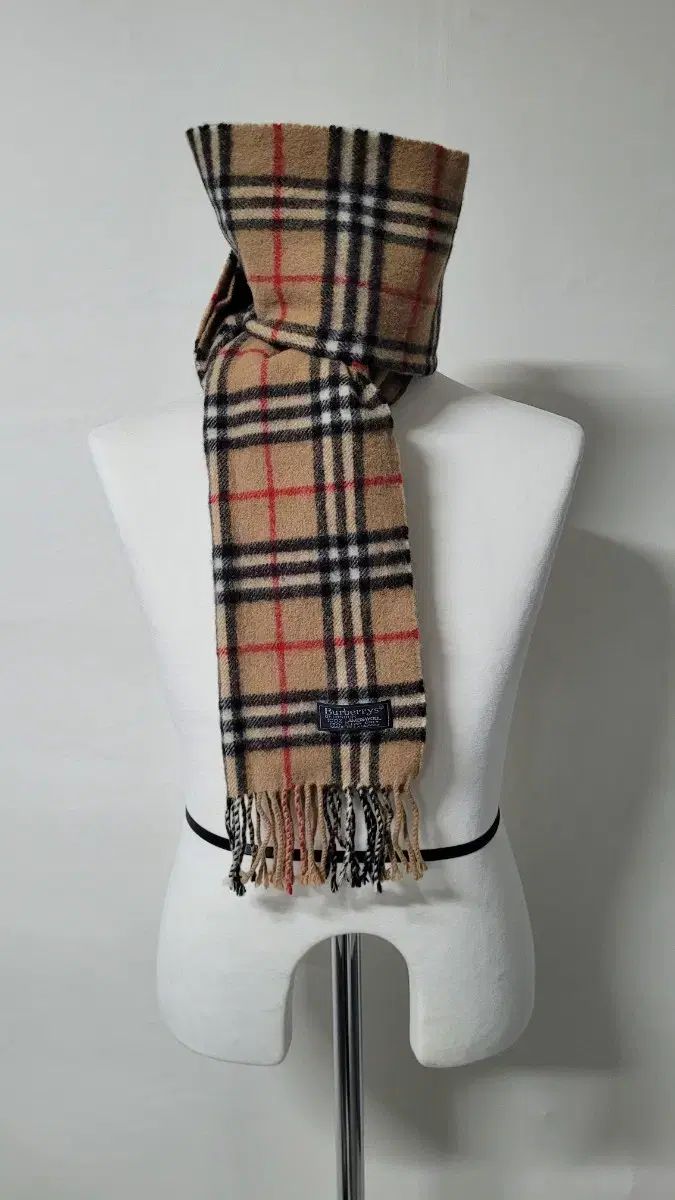 Burberrys バーバリー 90 s ヴィンテージ ディープ ベージュ CHECK ラムウール マフラー