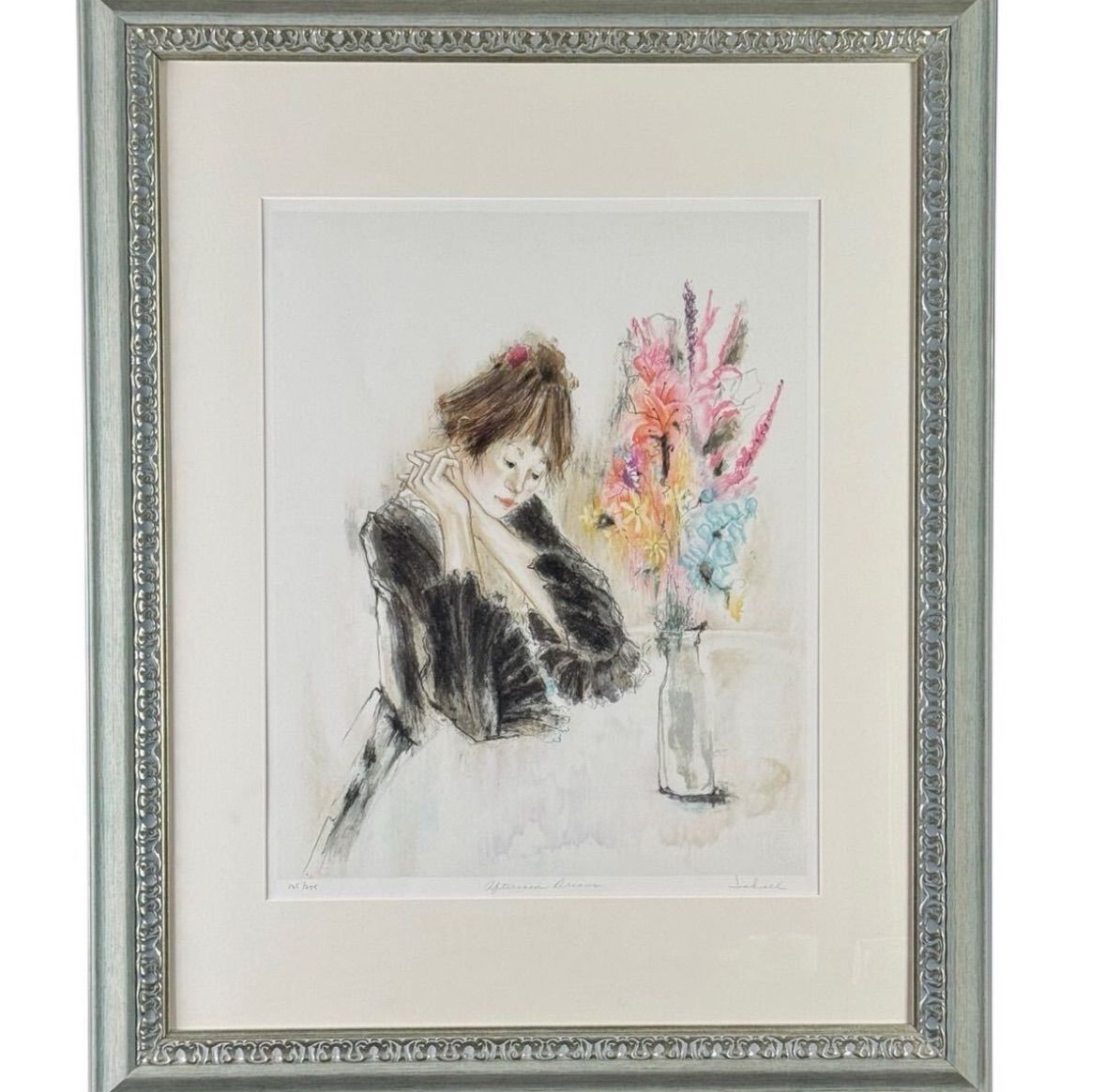 スーザン サハル Afternoon Dreams シルクスクリーン 10号 エスタンプ オハイオ州ウェイズリアン大学卒 個展多数 印象主義