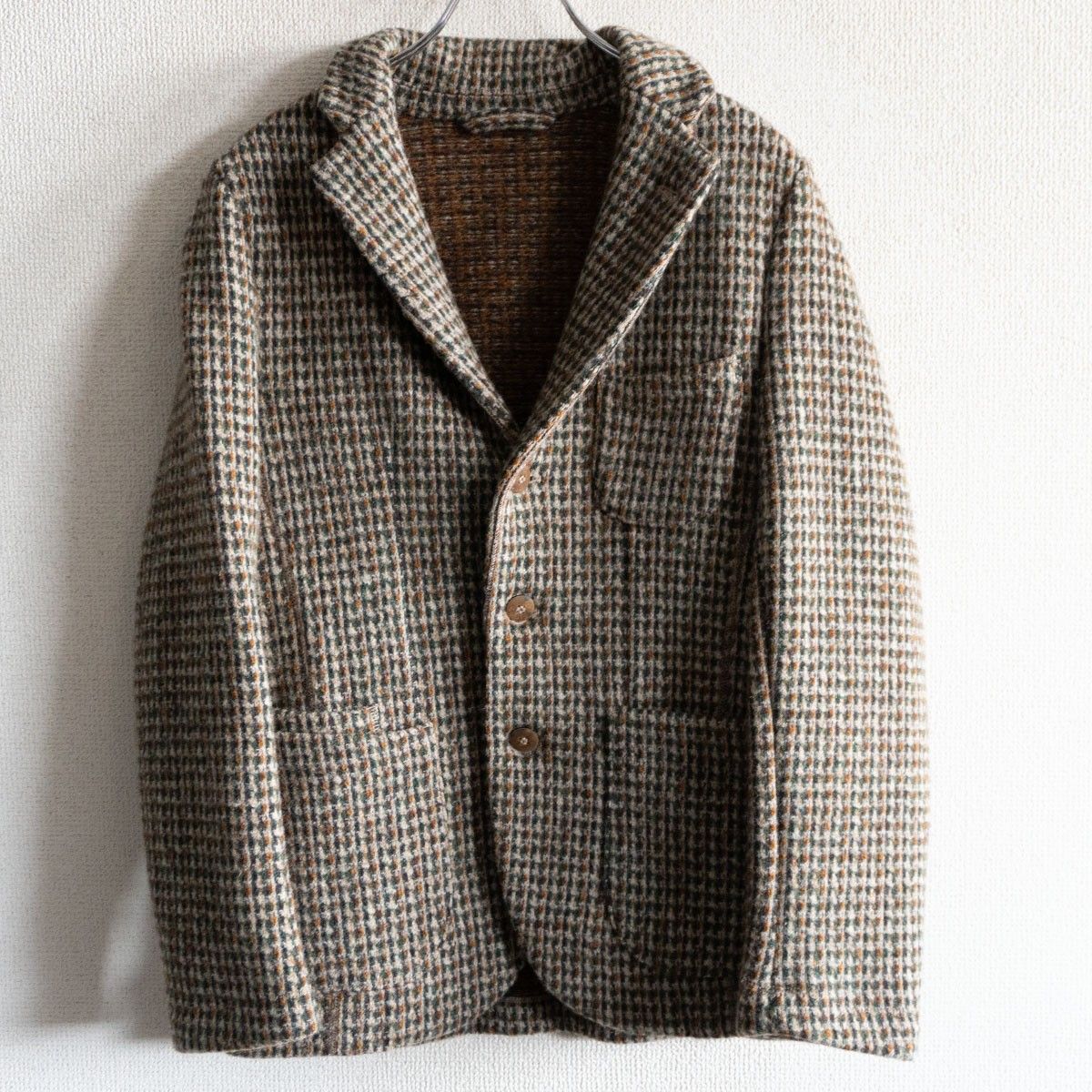 極美品】45R【シェットランドツイードニットのジャケット】2 ウール