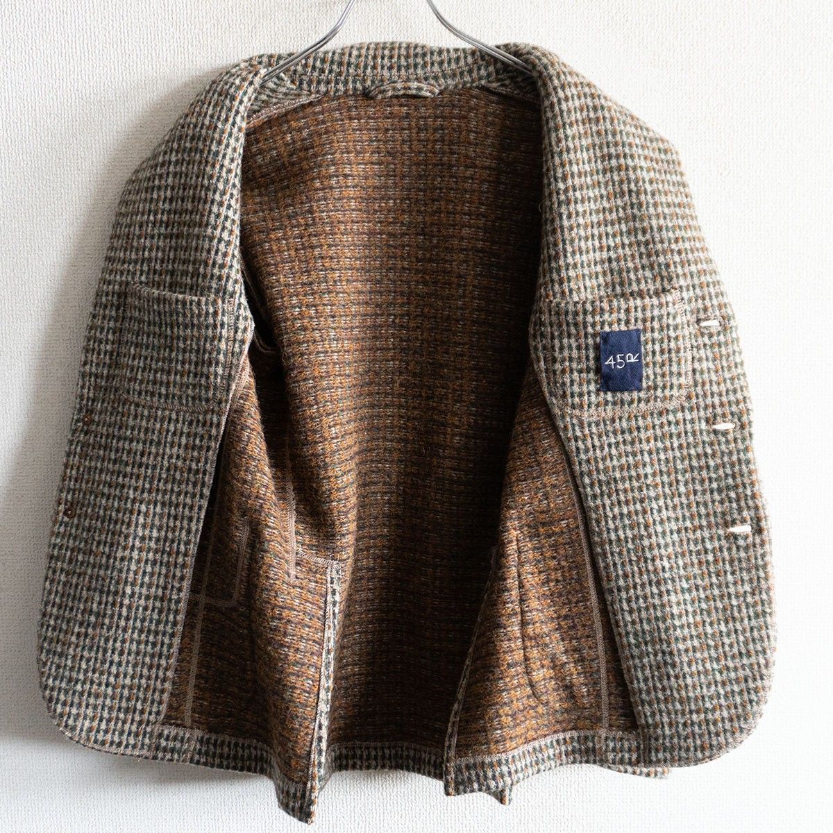 極美品】45R【シェットランドツイードニットのジャケット】2 ウール