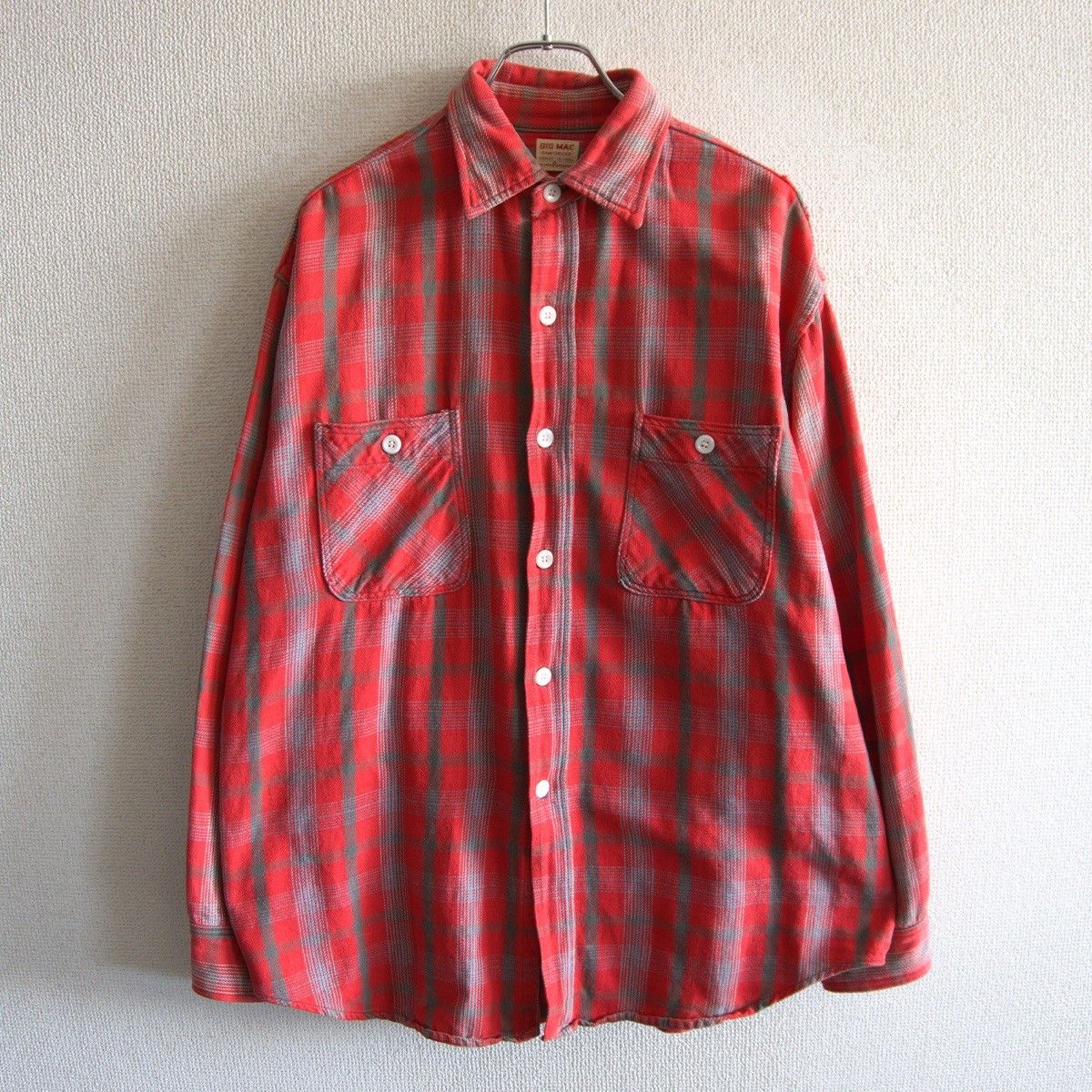 60 s サイズL BIG MAC チェック ネルシャツ 16-16 1 2 ヴィンテージ ビッグマック