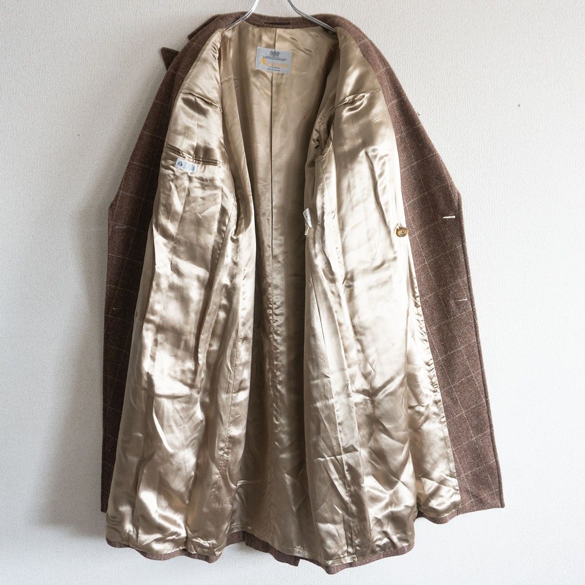 80s～90s】AQUASCUTUM【ツイード ダブル コート】REG 38 イングランド
