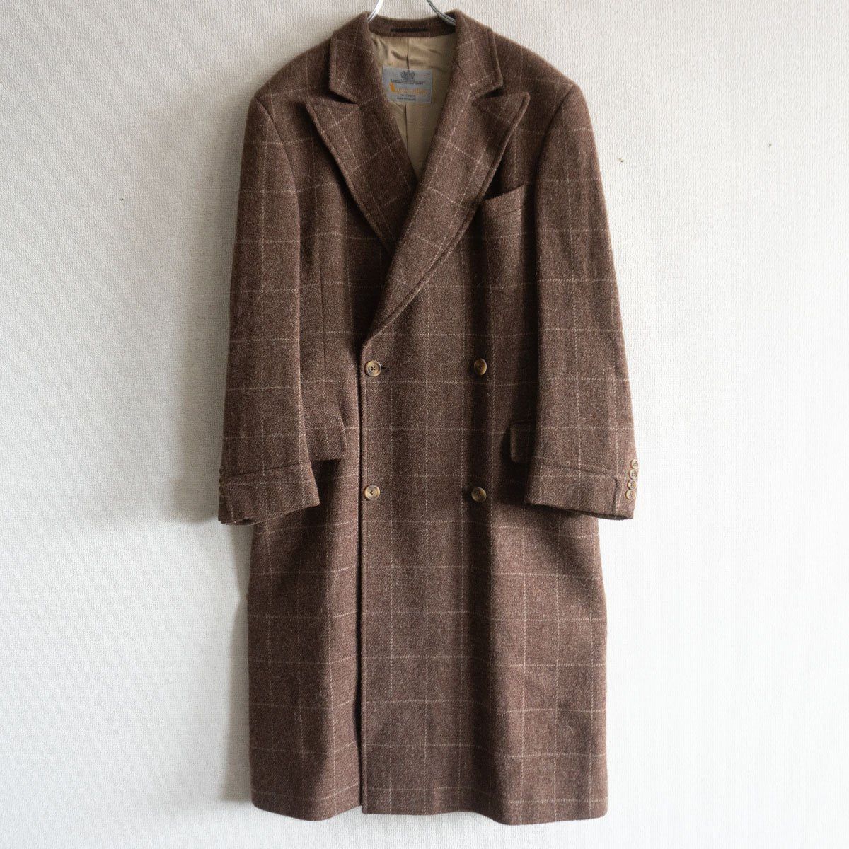 80s～90s】AQUASCUTUM【ツイード ダブル コート】REG 38 イングランド