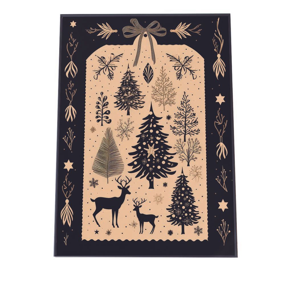 【B2サイズ（約51x73cm）】【lh-poster-3053】【フレーム付き】クリスマスポスター Christmas ウォールアート ホリデーデコレーション 壁飾り インテリア デザイン 冬 オーナメント ツリー