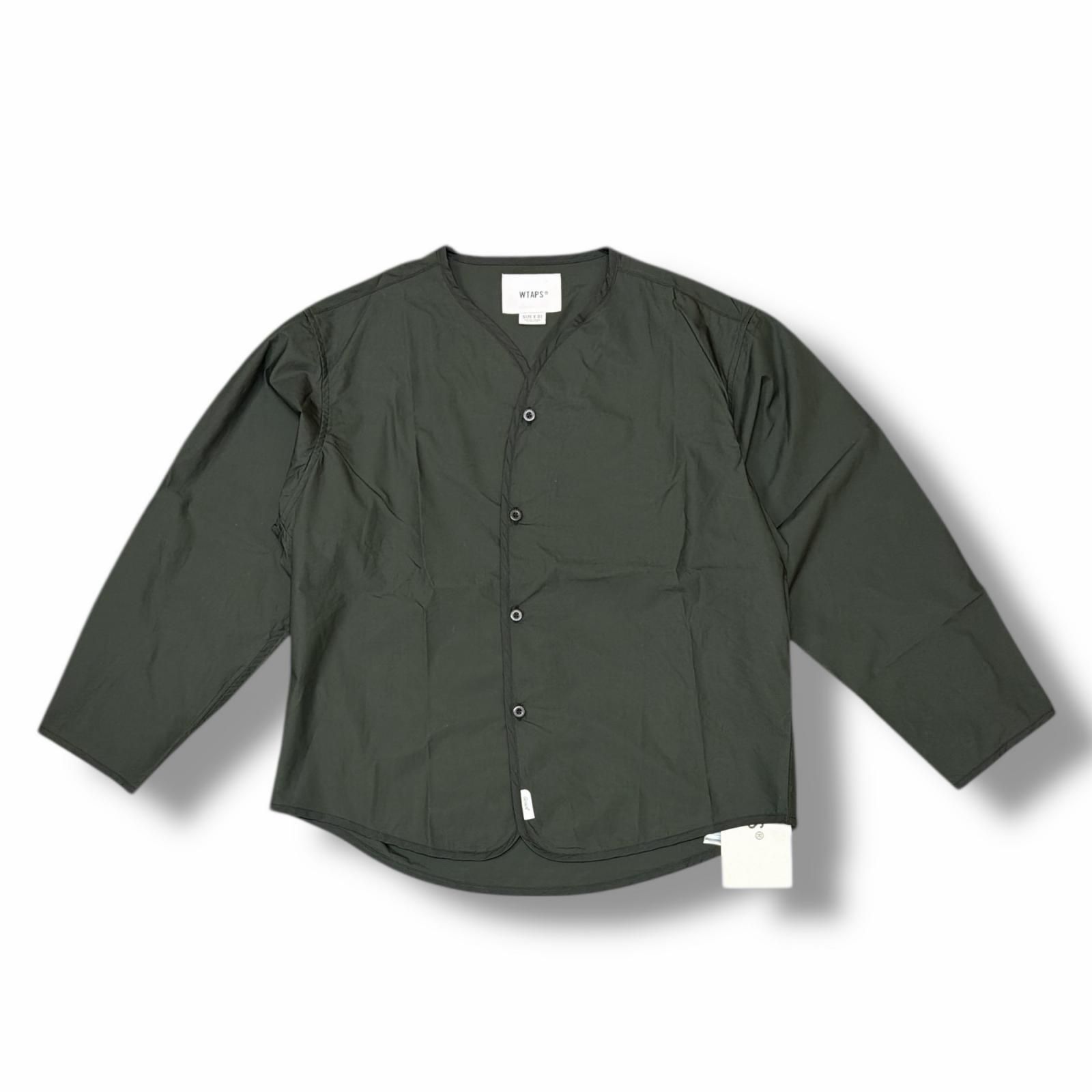 参考上代31900円 ♥ WTAPS 25 AW SCOUT 01 | LS COTTON. ノーカラーシャツ ダブルタップス 252 CWDT-SHM 06 ブラック 1 3872 M