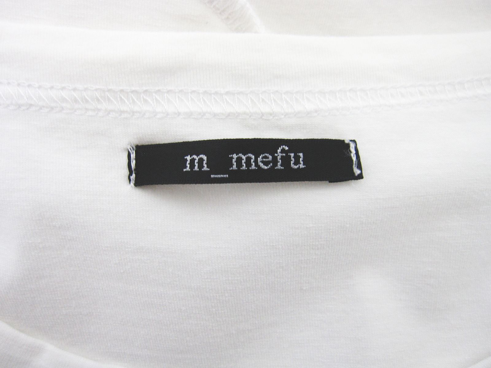  センソユニコ m_mefu 芽風 アシメトリデザイン ノースリーブチュニック カットソー ストレッチ素材 和柄風切替デザイン 白 Lサイズ40 管理番号 -251207-503 198 ノースリーブ チュニック