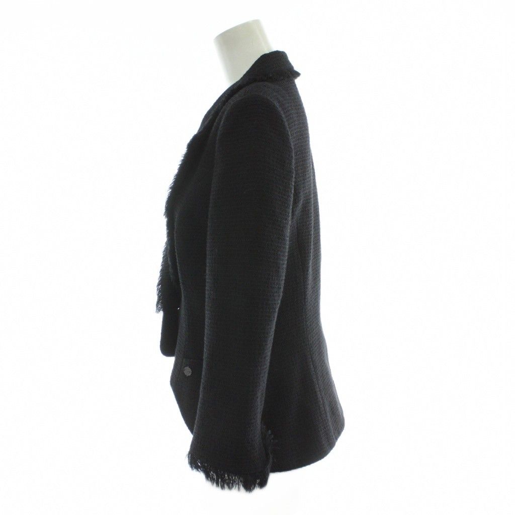 フォクシー FOXEY スワローテイルツイード ジャケット ウール 40 黒