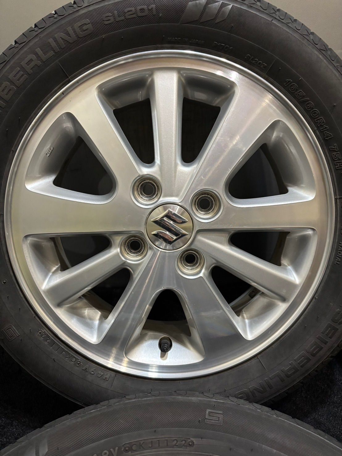 165 60 R 14 SL 201 22年製 スズキ エブリィワゴン 14インチ 4 5 J 50 100 H 夏タイヤ 4本 南1 L 45