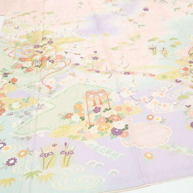 ❁tomihisa❁新品 京友禅 金駒刺繍 着物 正絹 仕付け糸付”雅やかに吉祥