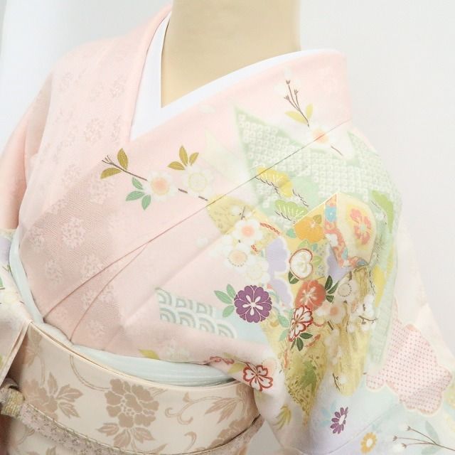 ❁tomihisa❁新品 京友禅 金駒刺繍 着物 正絹 仕付け糸付”雅やかに吉祥