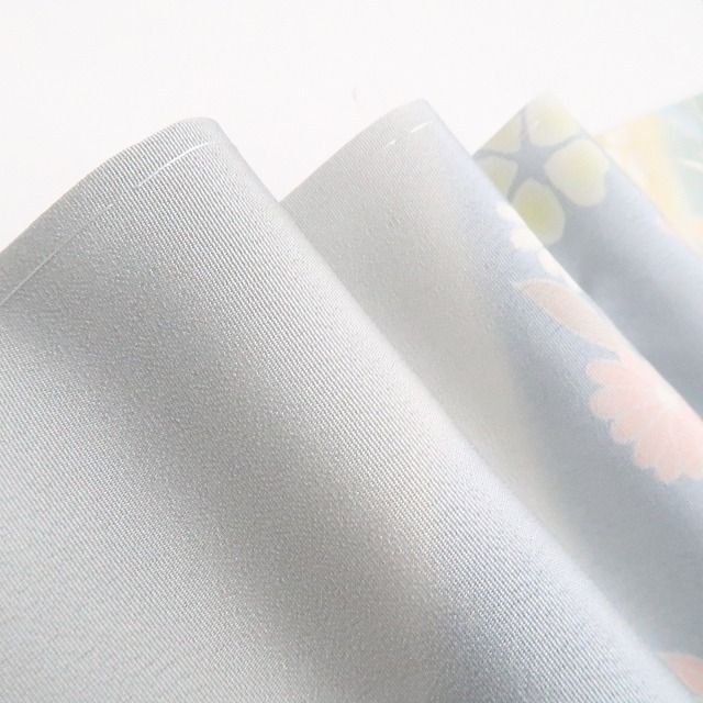 ❁tomihisa❁ 着物 正絹 仕付け糸付”淡彩の光に花々が揺れる”訪問着 7339