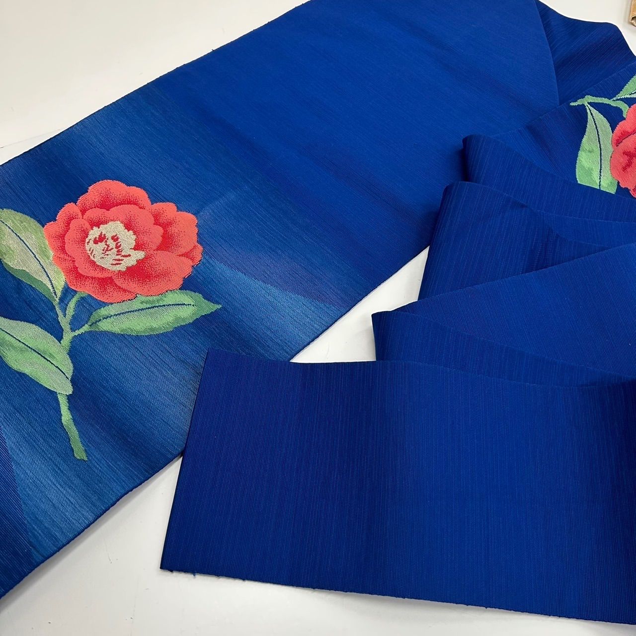 名古屋帯 上品花の織出し 紬 八寸 正絹 MA-2369 - メルカリ