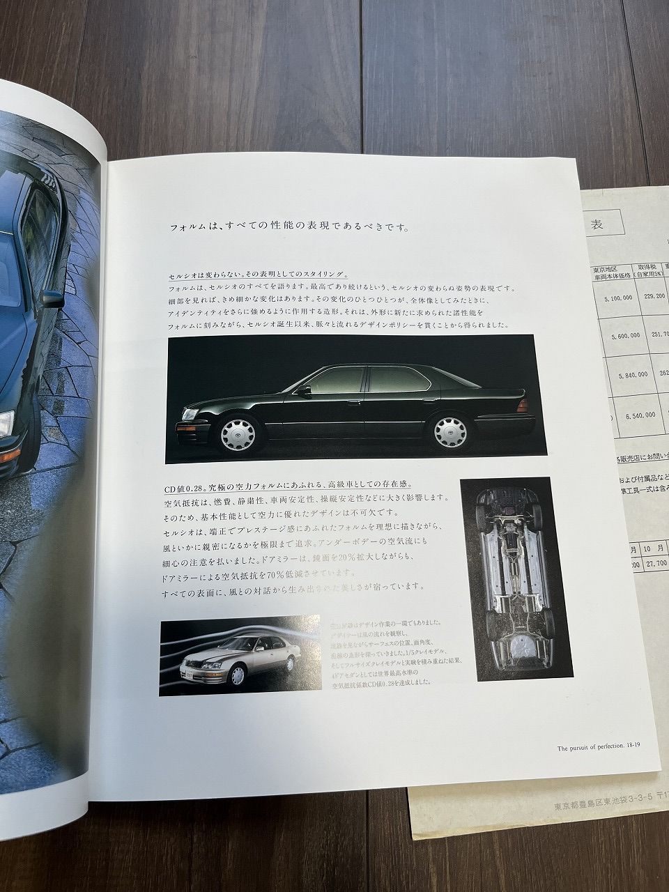 トヨタ セルシオ 特集 当時物 雑誌 トヨタ セルシオ 純正カタログ 当時物 アクセサリーカタログ 価格