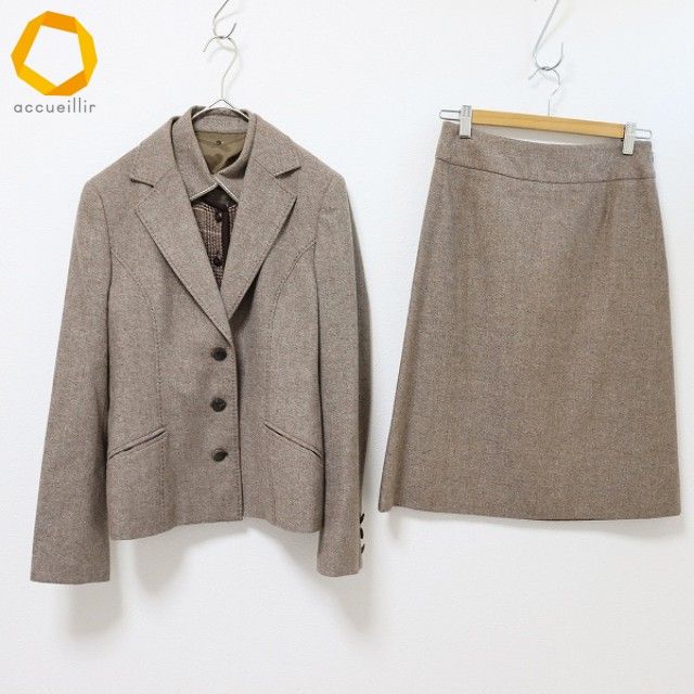 アクアスキュータム Aquascutum 3点セット セットアップ スカートスーツ ロゴボタン a 979703