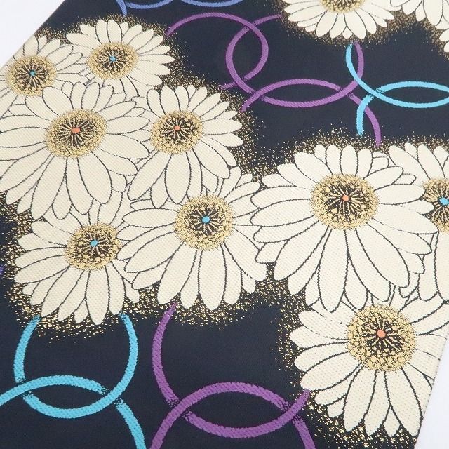 ❁tomihisa❁ マーガレット 着物 正絹 成人式 振袖用 幻想的なオーラを纏い 打ち上がる無限と花”袋帯 7345