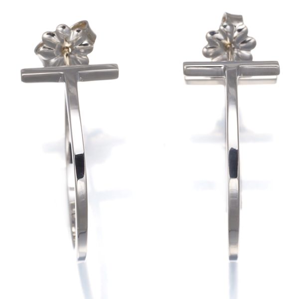 ティファニー ピアス Tワイヤー ミディアム フープ シルバー 925