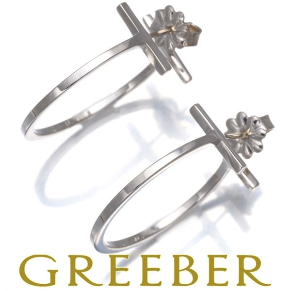 ティファニー ピアス Tワイヤー ミディアム フープ シルバー 925