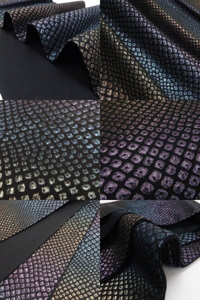  ❁tomihisa❁ 鹿の子柄 クロコダイル風 着物 正絹 成人式 振袖用 お洒落心を狙い撃つグラデーション”袋帯 7346 袋帯 帯