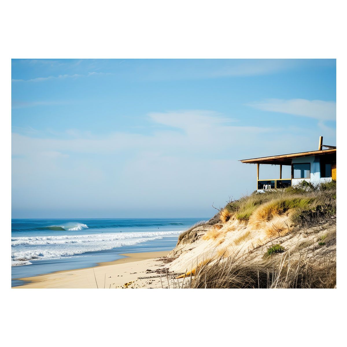 【B2サイズ（約51x73cm）】【lh-poster-3173】【フレーム付き】海系 サーフ ポスター 波 ビーチ 海岸 オーシャン ブルー 景色 サーフィン インテリア アート