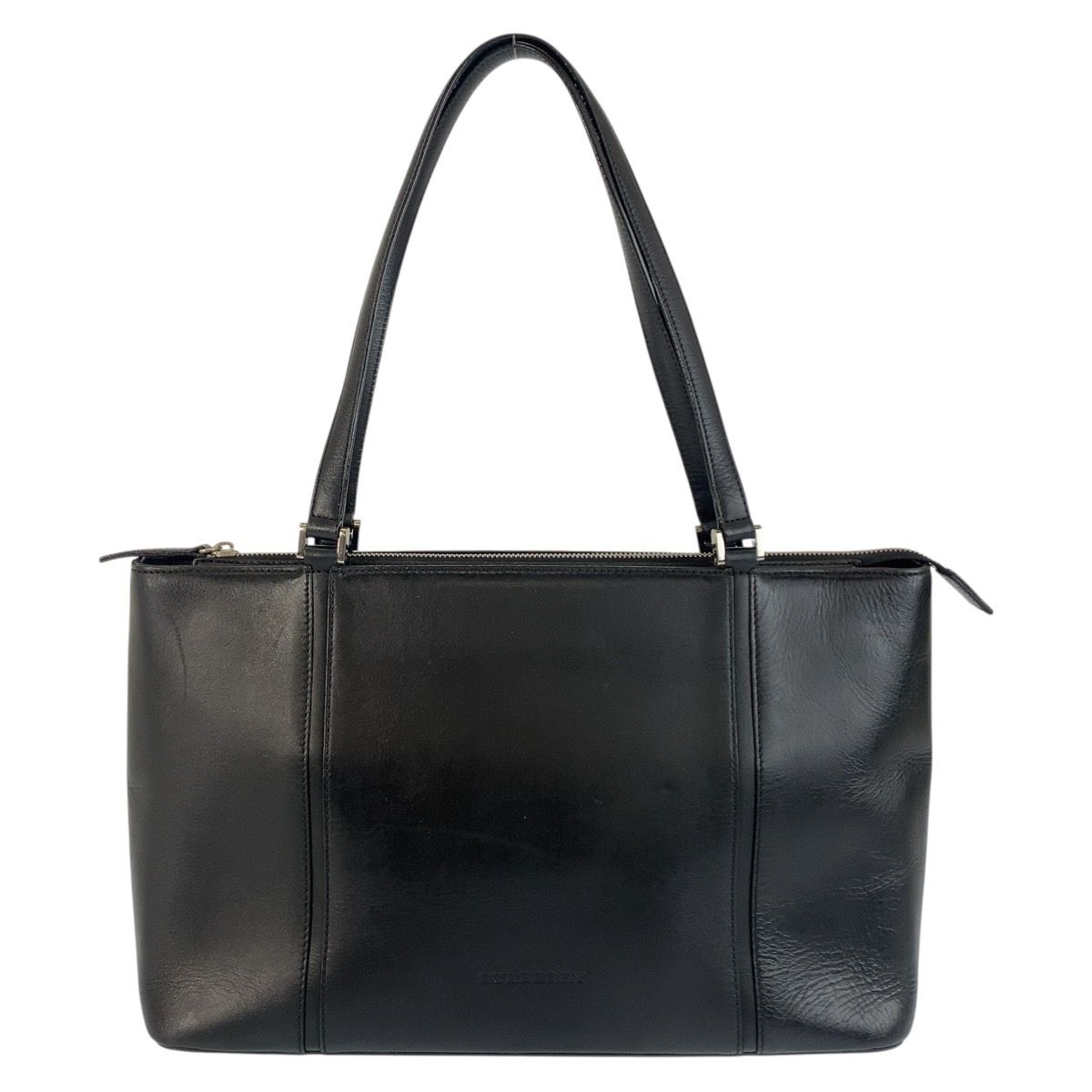 美品 BURBERRY バーバリー 中チェック柄 ブラック 黒 シルバー金具