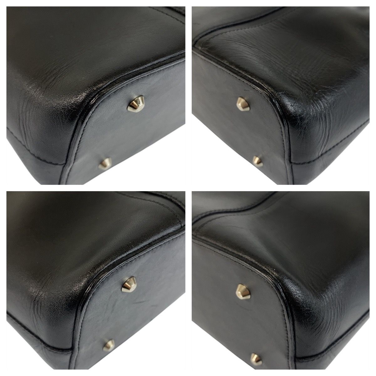 美品 BURBERRY バーバリー 中チェック柄 ブラック 黒 シルバー金具