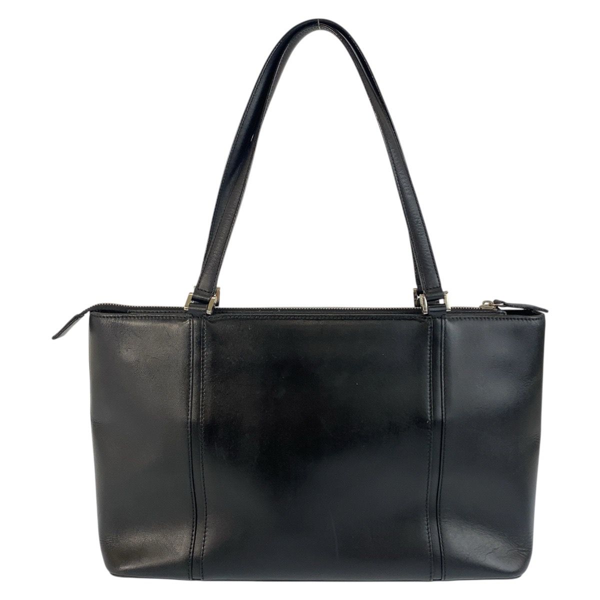 美品 BURBERRY バーバリー 中チェック柄 ブラック 黒 シルバー金具