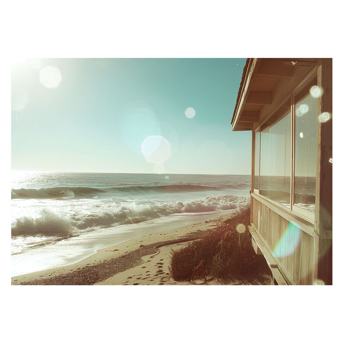 【A2サイズ（約42x59cm）】【lh-poster-3186】【フレーム付き】海系 サーフ ポスター 波 ビーチ 海岸 オーシャン ブルー 景色 サーフィン インテリア アート