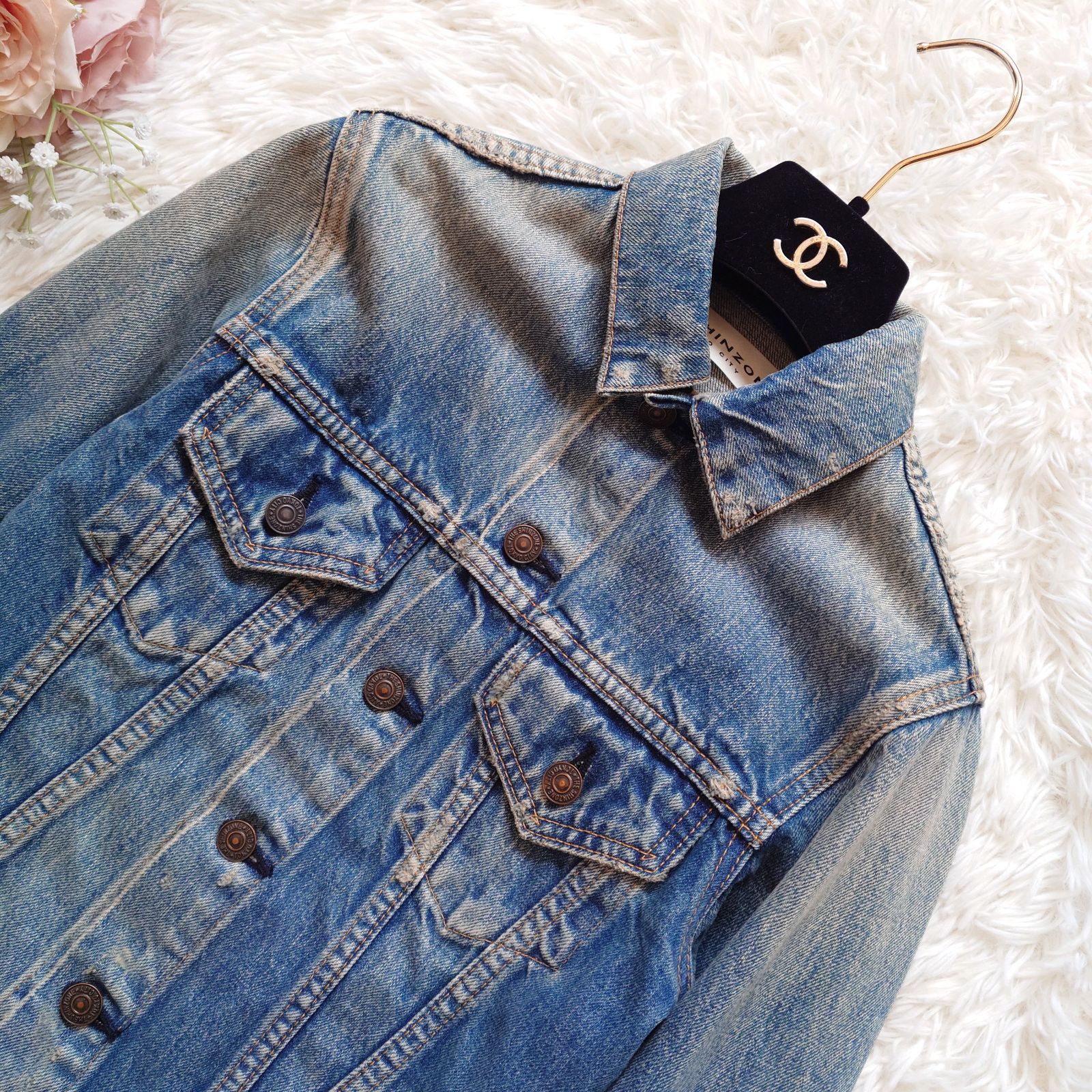 大特価 ザシンゾーン THE SHINZONE デニムジャケット Gジャン ダメージ