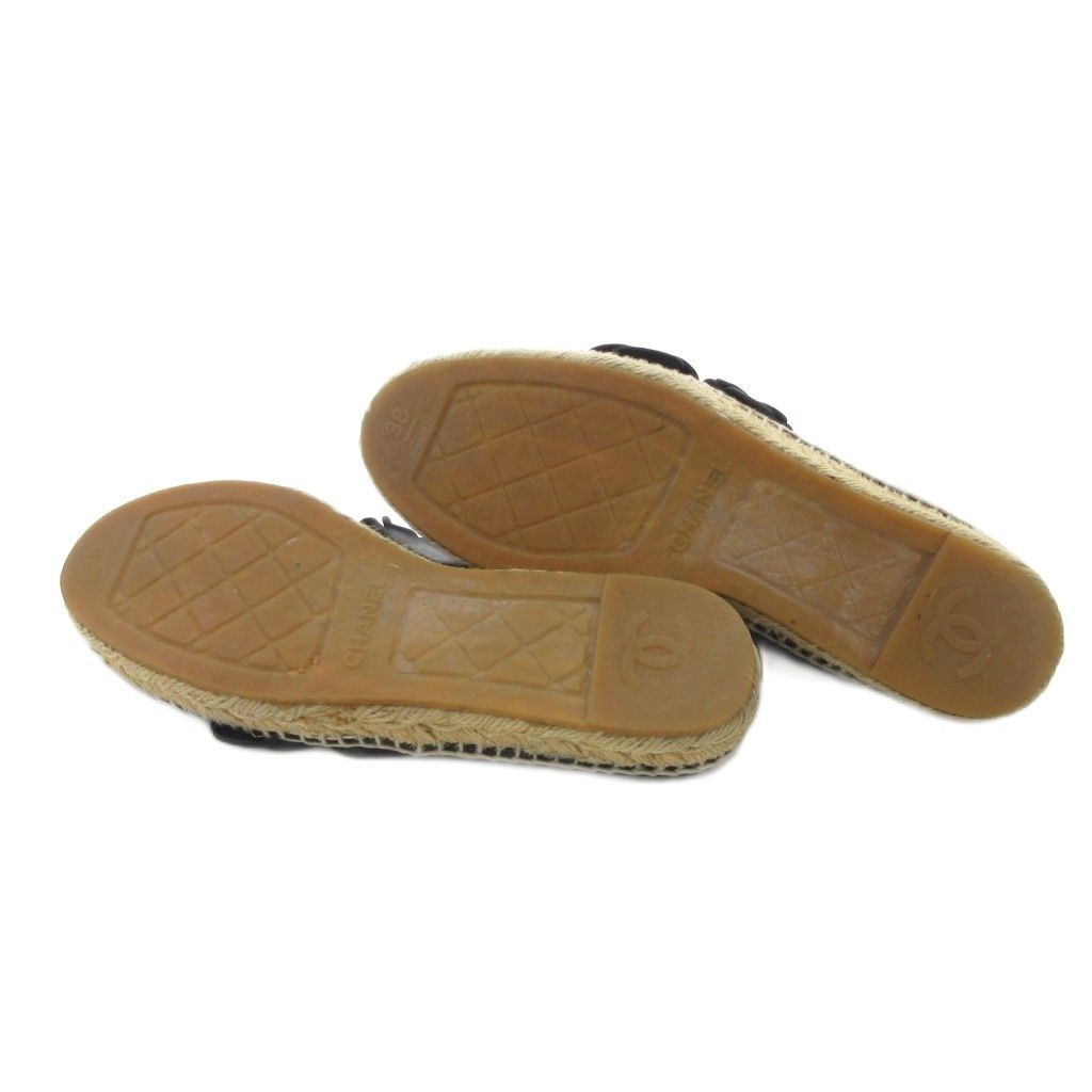 シャネル CHANEL カメリア スエード エスパドリーユ スリッポン