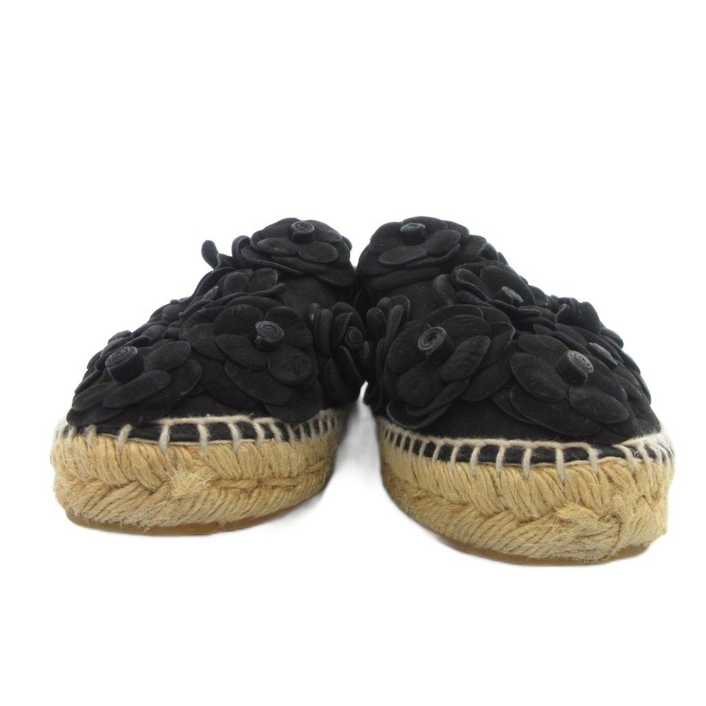 シャネル CHANEL カメリア スエード エスパドリーユ スリッポン