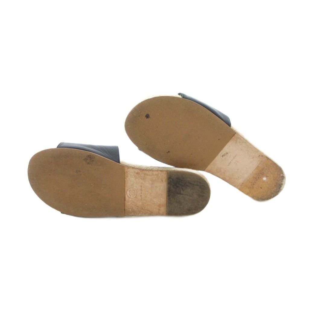 シャネル CHANEL エスパドリーユサンダル ココマーク パールビジュー