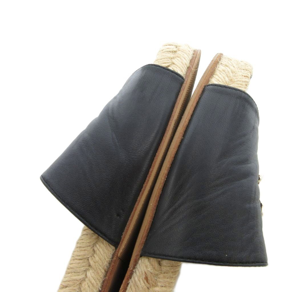 シャネル CHANEL エスパドリーユサンダル ココマーク パールビジュー