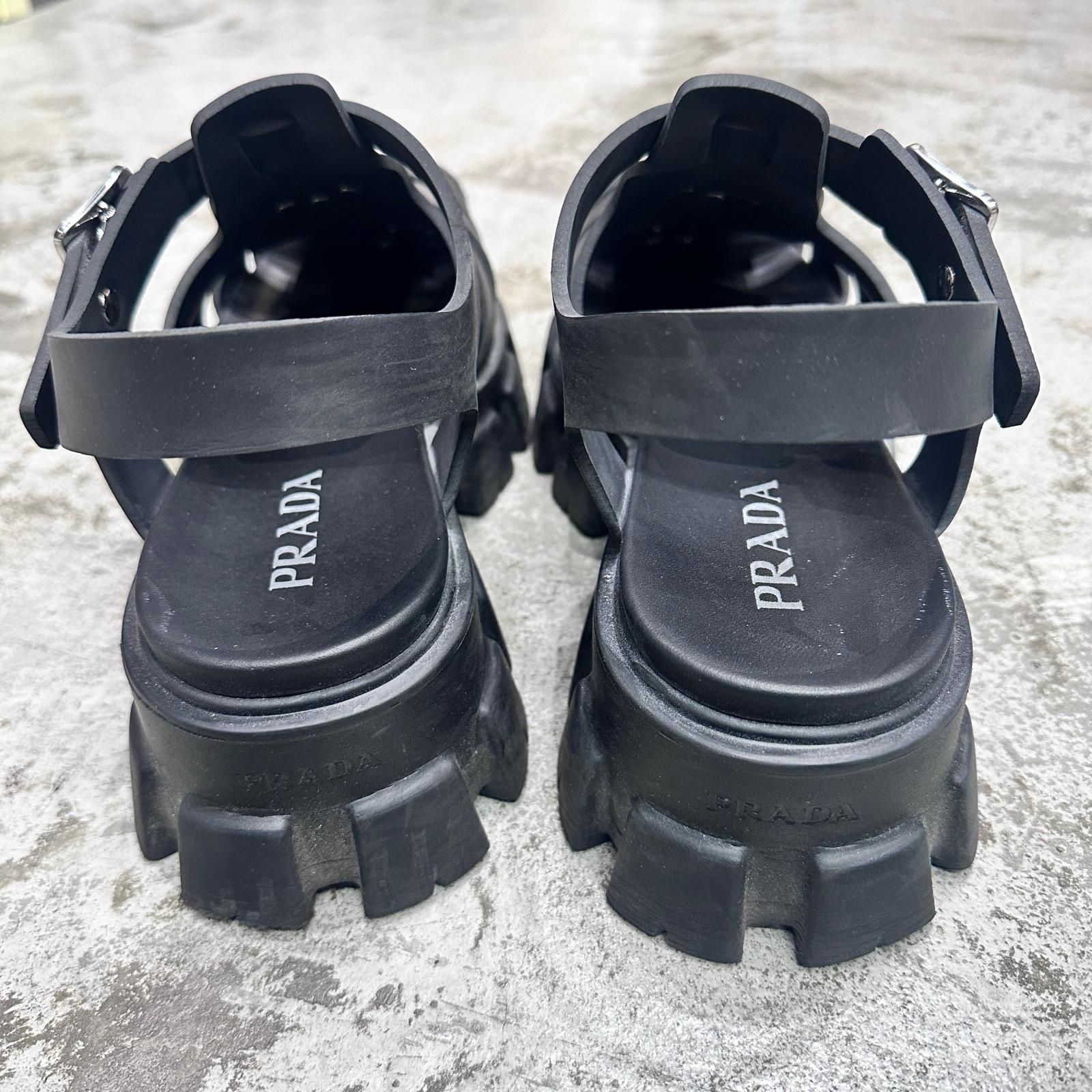 参考上代128700円 PRADA モノリス ラバー サンダル サンダル プラダ