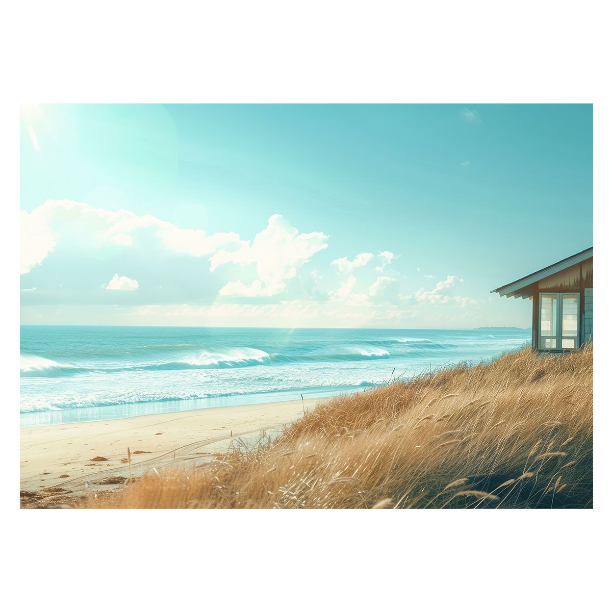 【B2サイズ（約51x73cm）】【lh-poster-3210】【フレーム付き】海系 サーフ ポスター 波 ビーチ 海岸 オーシャン ブルー 景色 サーフィン インテリア アート
