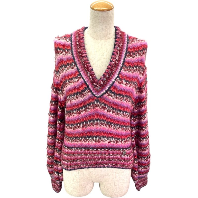 シャネル CHANEL アルパカ混ボーダーニットセーター P72980 マルチ