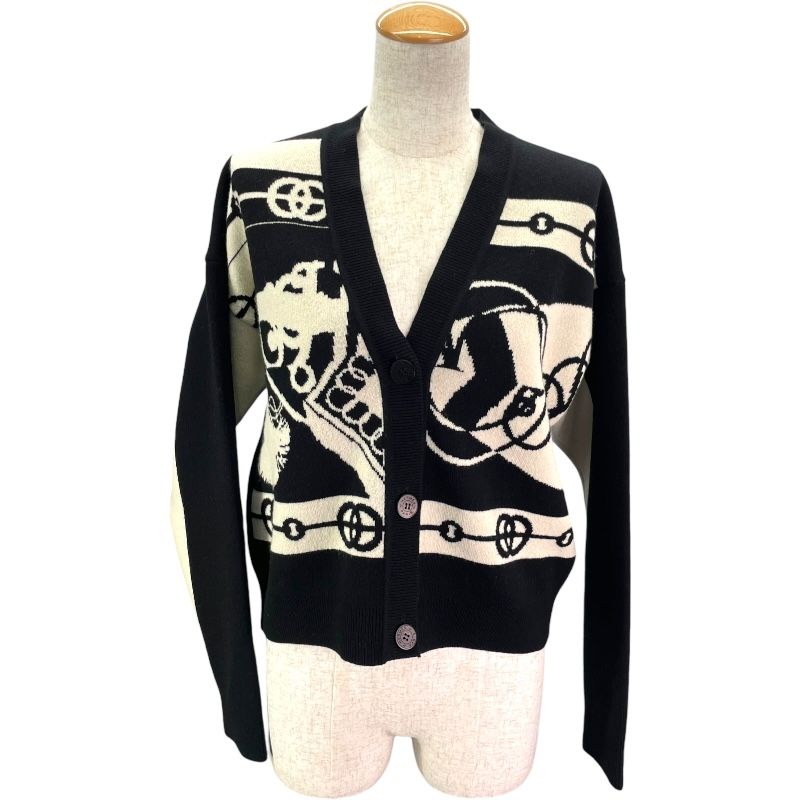 エルメス HERMES Cliquetisカシミヤニットカーディガン ブラック カシミヤ レディース カーディガン