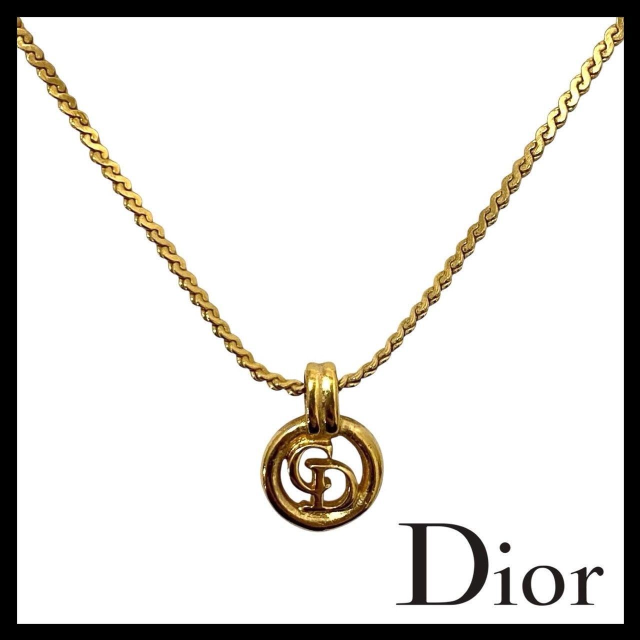 Dior】CDロゴ ネックレス ゴールド/金カラー サークル ラウンド