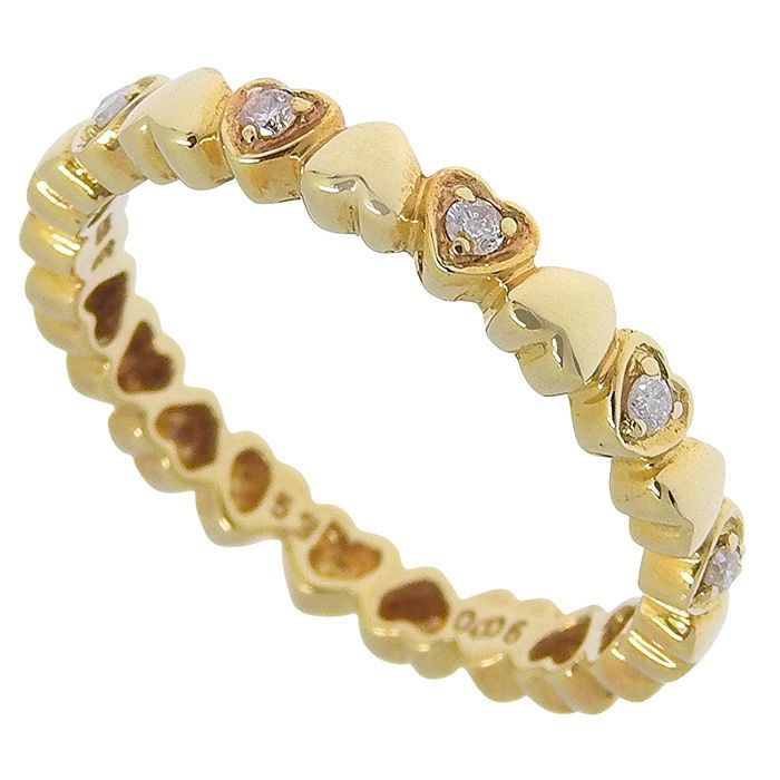 FOLLI FOLLIE フォリフォリ ハート モチーフ ダイヤ リング K18YG 750