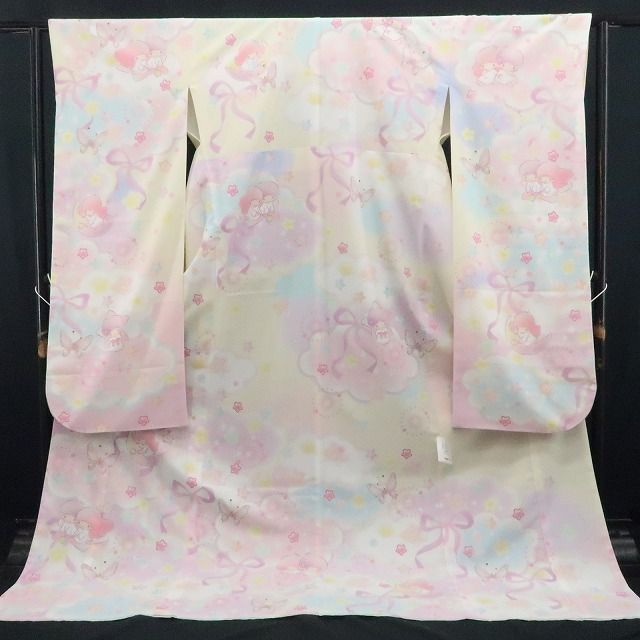  ❁tomihisa❁ サンリオコラボ リトルツインスターズ キキララ 洗える着物 成人式 イメージ一新 大好きと一緒に祝う幸せ 振袖 7347 振袖 着物