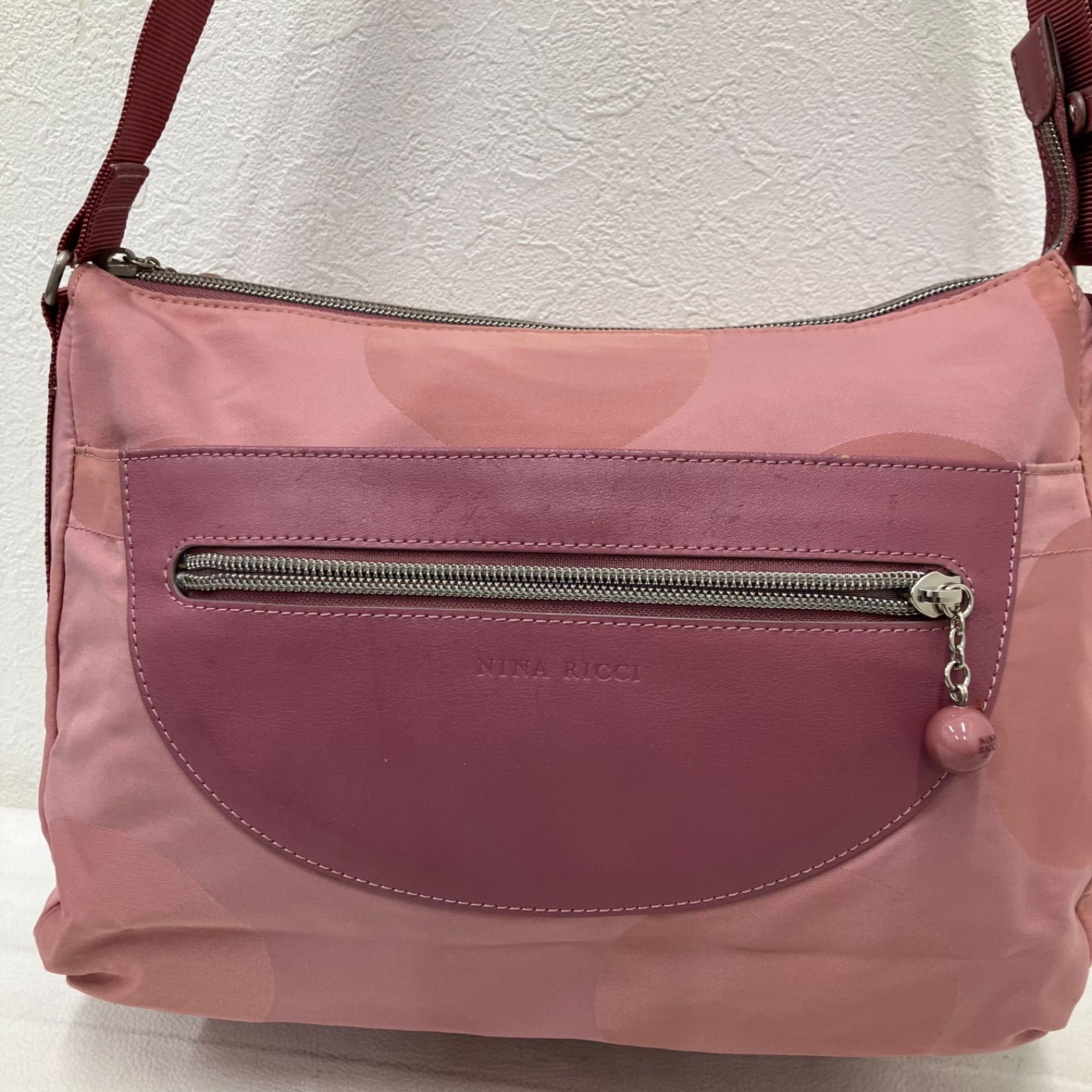 7148 NINA RICCI ニナリッチ ショルダーバッグ ナイロン レザー 