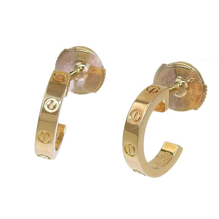 CARTIER カルティエ ラブ フープ ピアス SM B8028800 K18YG 750