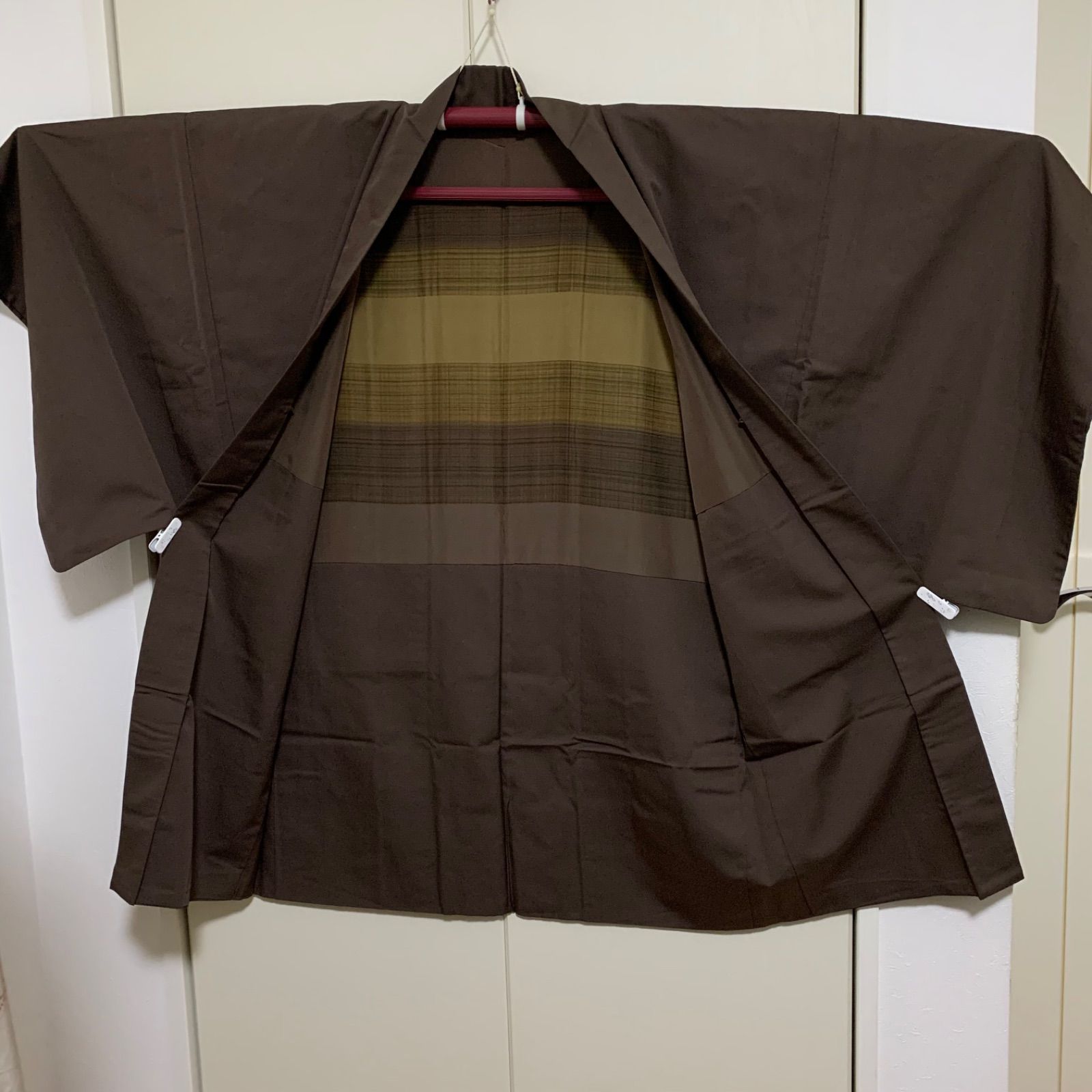  R 1523 紳士 和装2点セット 羽織 着物 ブラウン 男性用 メンズ アンサンブル 着物 着物 浴衣