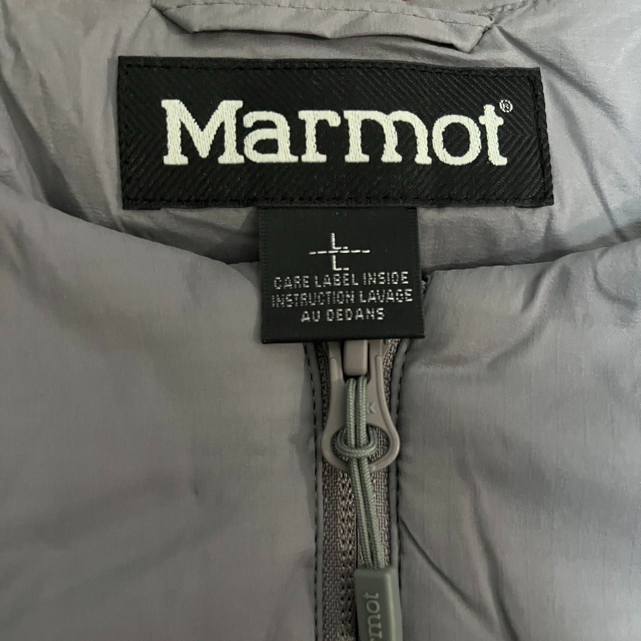 マーモット Marmot 中綿ジャケット グレー Lサイズ 軽量アウター アウトドア 撥水 防寒 ミドルレイヤー ダウンジャケット ジャケット アウター メンズ