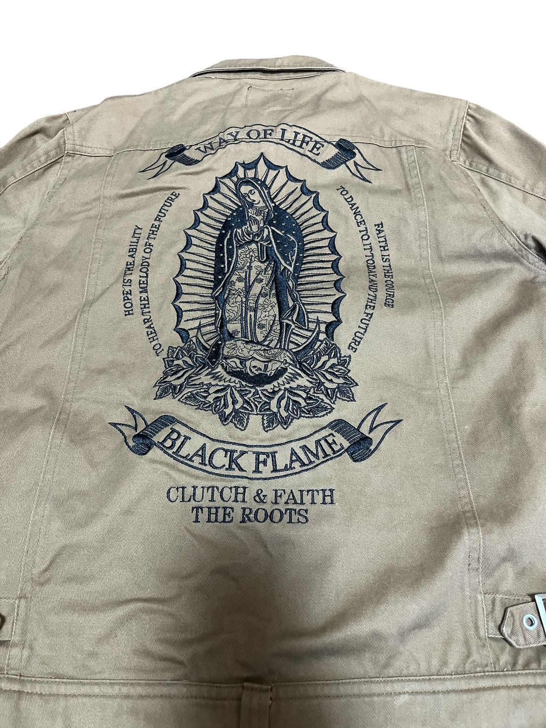 写真を追加しましたBLACK FLAME つなぎ オールインワン 刺繍 ブラックフレイム BLACK FLAME つなぎ オールインワン 作業服 バック