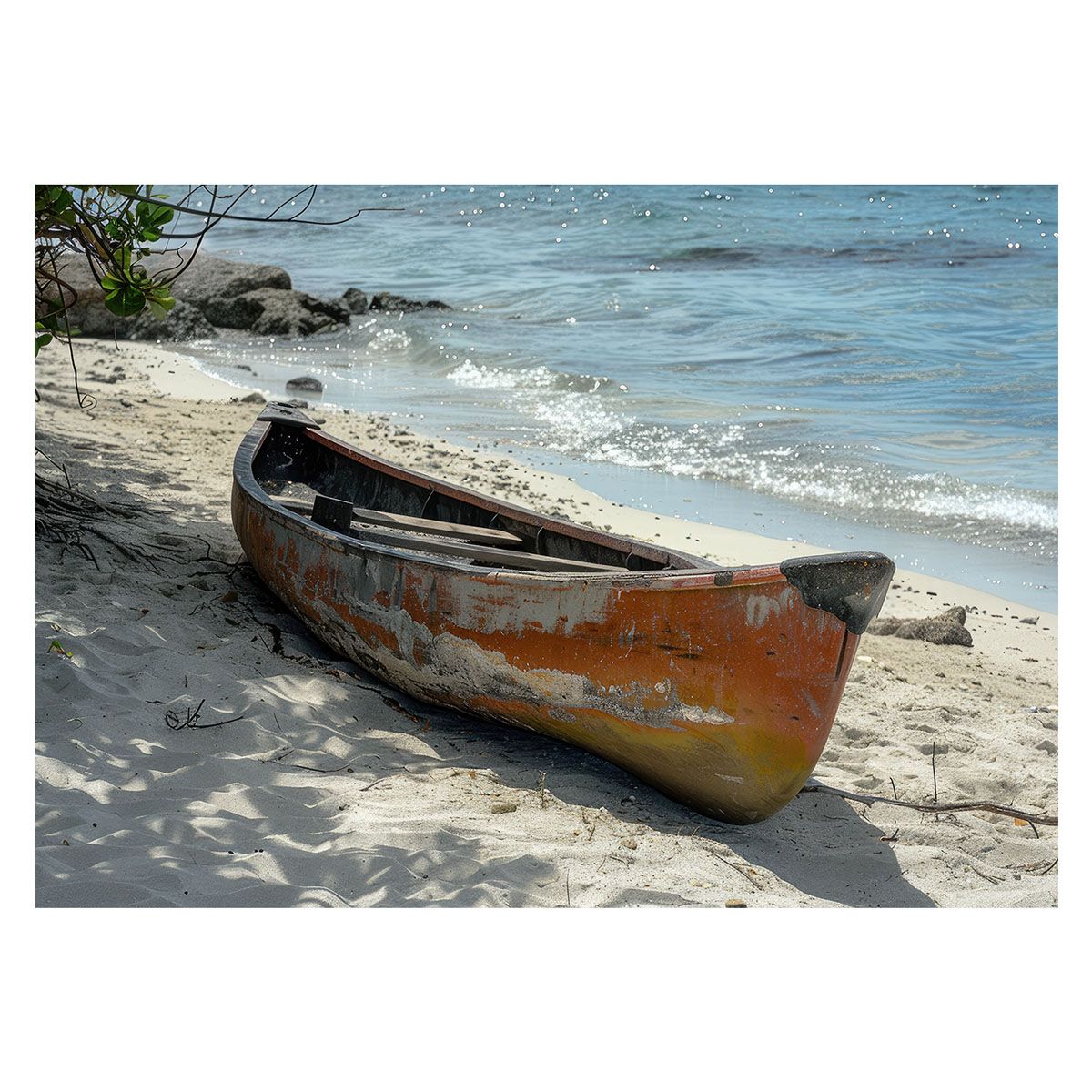 B2サイズ（約51x73cm）】【lh-poster-3357】【フレーム付き】エモ ノスタルジック カヌー ボート 船 海系