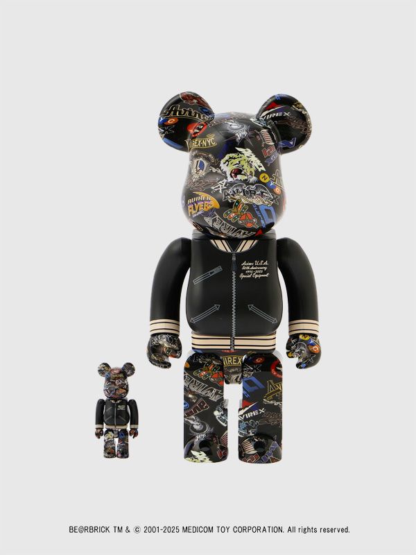 BE@RBRICK AVIREX 50th VARSITY 100% & 400% ベアブリック