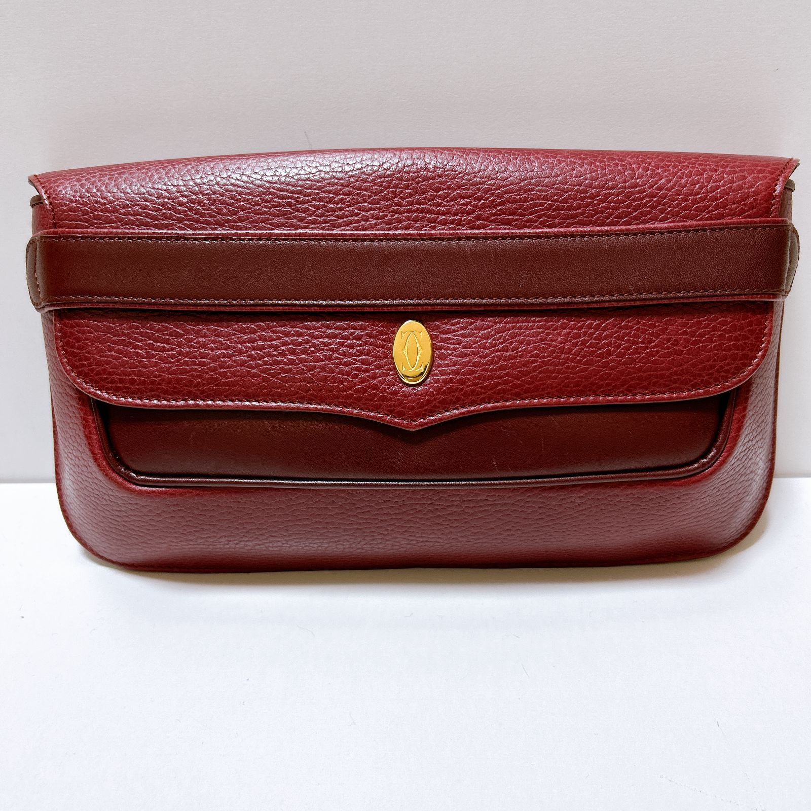 カルティエ クラッチバッグ マストライン レザー ボルドー 中古品(18025) Cartier カルティエ マストライン バッグ クラッチバッグ ボルドー