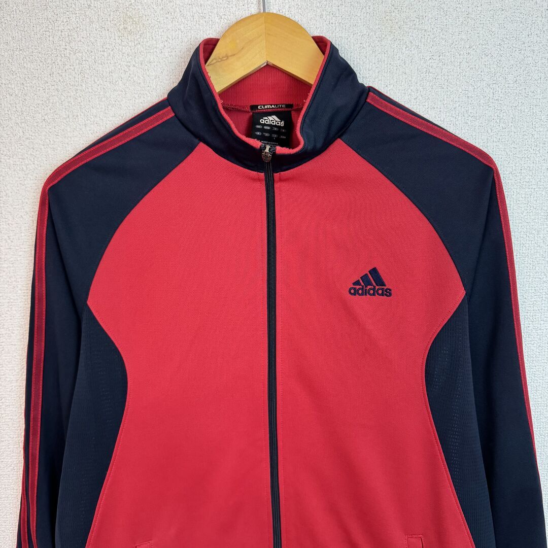 adidas アディダス トラックジャケット ジャージ 刺繍ロゴ レッド
