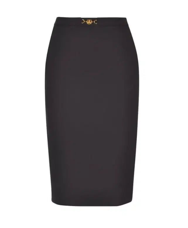 24FW エリザベッタフランキ ロゴ装飾 ミディスカート (ブラック) - 未