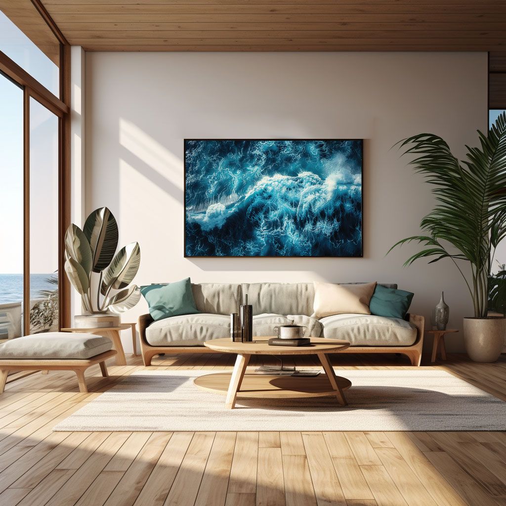 B1サイズ（約73x103cm）】【lh-poster-3440】【フレーム付き】ブルー